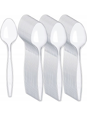 Łyżeczki plastikowe, 50 szt, przezroczyste, Papstar