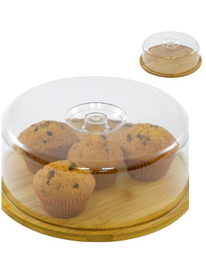 Deska do krojenia (28x1 cm)bambusowa z kloszem Tadar