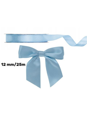 Wstążka satynowa, (12 mm x 25 m) niebieski, Party Deco
