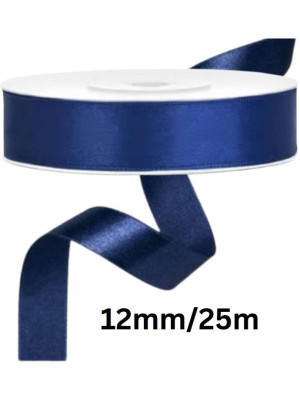 Wstążka satynowa, (12mm/25m) granat, PartyDeco