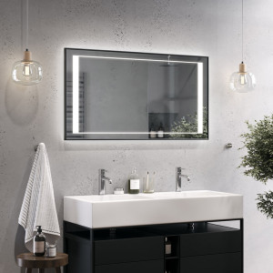 Specchio LED con cornice in alluminio Selita