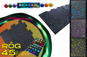 Płyta wykończeniowa na siłownię narożna 20% EPDM typu puzzle grubość 45 mm