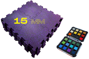 Puzzel 15mm na siłownię nakrapiany 20% kolorem EPDM