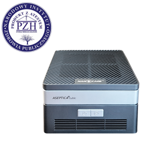 ASEPTICA cubic czarny - oczyszczacz powietrza z wielopoziomowym filtrem i lampą UV-C