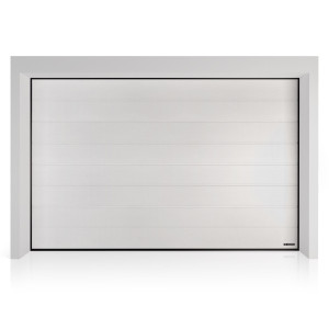 Brama garażowa segmentowa UniPro - panel z przetłoczeniami wysokimi. Sterowanie ręczne.