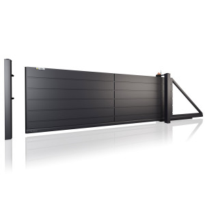Brama przesuwna. HOME INCLUSIVE AW.10.200 (panel 250mm). Posesyjna brama wjazdowa.