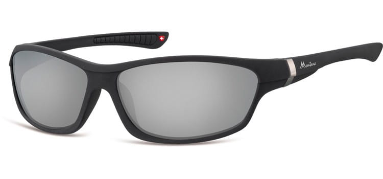 Okulary dziecięce sportowe Unisex czarne matowe lustrzane CS90A
