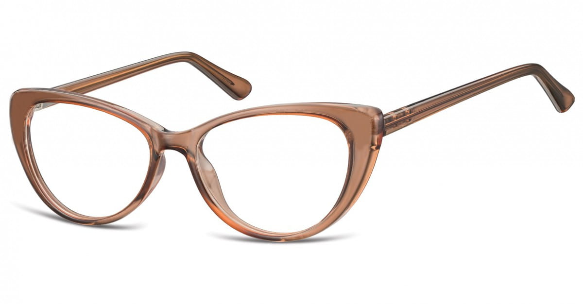Okulary oprawki korekcyjne Kocie Oczy zerówki Sunoptic CP138E jasnobrązowy