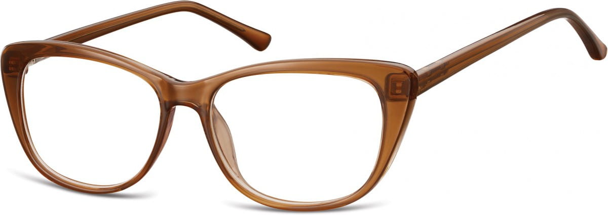 Okulary oprawki korekcyjne Kocie Oczy zerówki Sunoptic CP129E brązowe