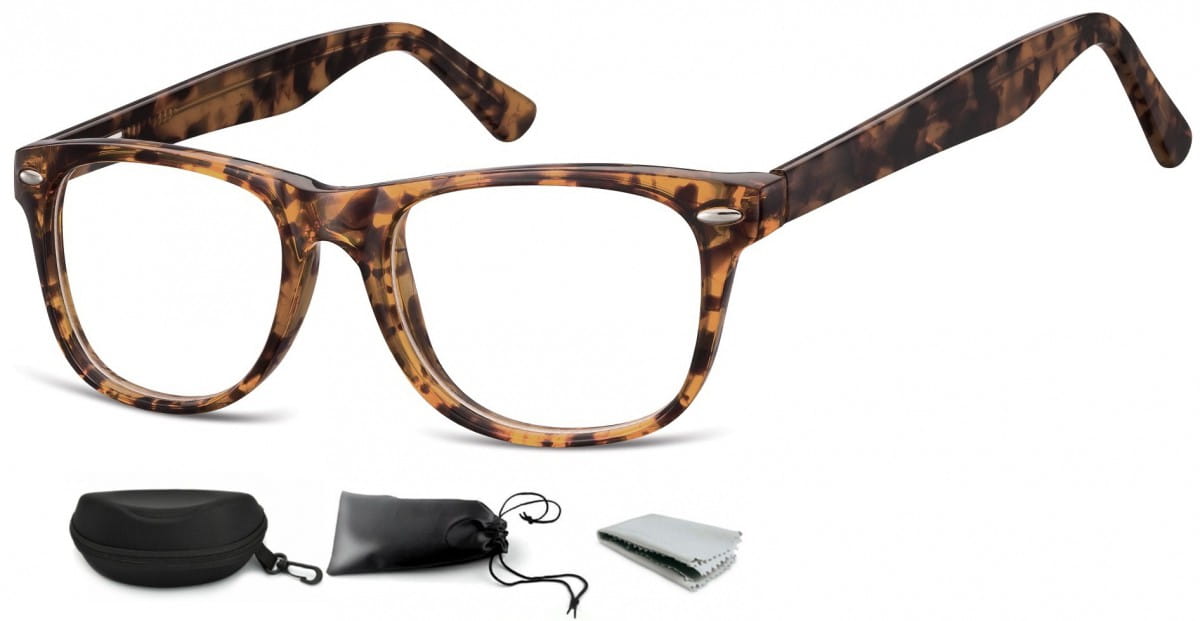 Okulary oprawki zerówki korekcyjne Nerdy Flex Sunoptic AC15E bursztynowe
