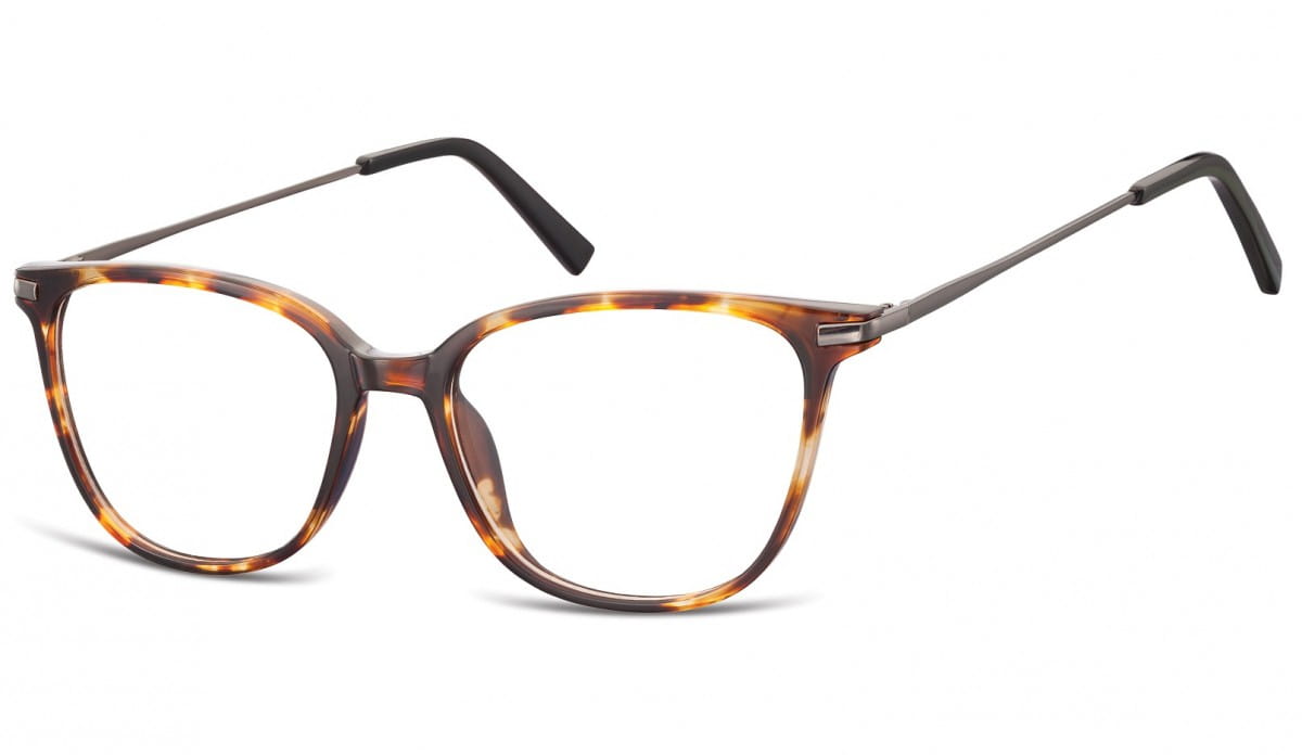 Okulary oprawki zerówki korekcyjne Nerdy Unisex Sunoptic AC26A bursztynowe