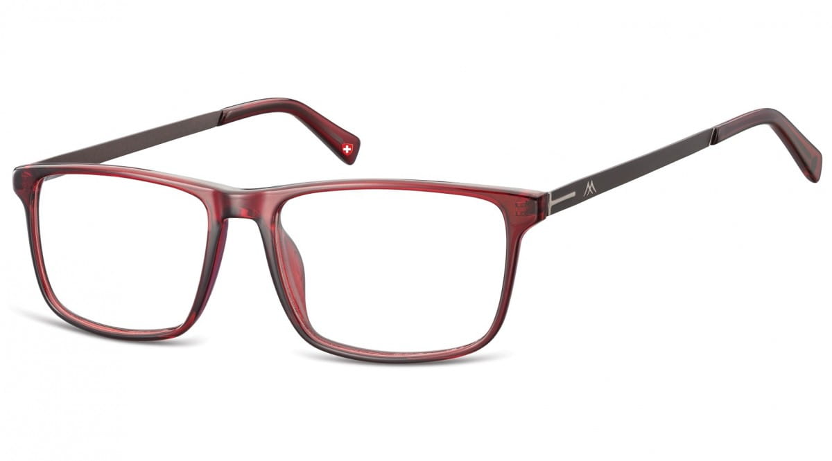 Okulary oprawki korekcyjne Nerdy Unisex Montana MA59D bordowe + grafitowy zausznik