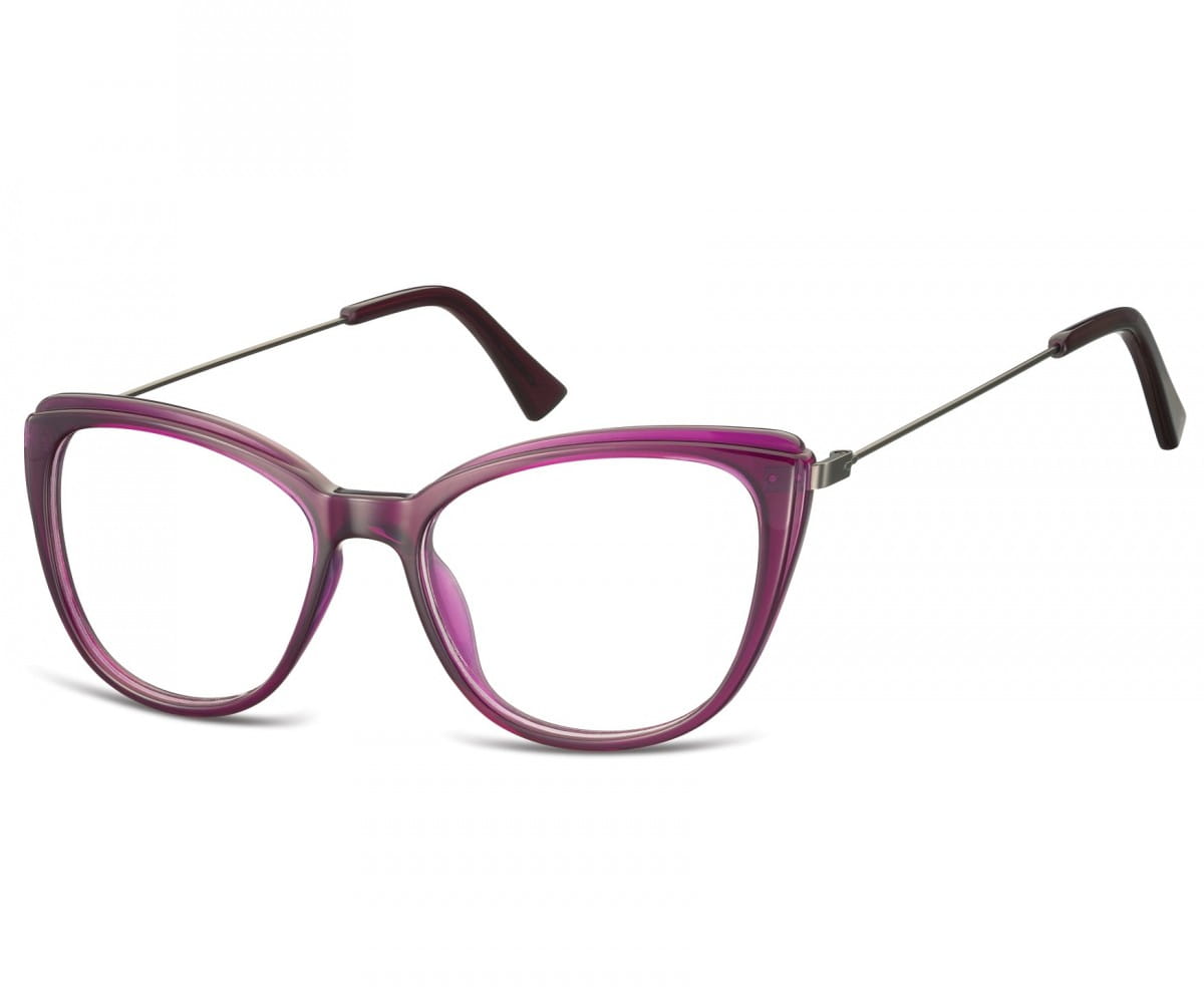 Okulary oprawki zerówki korekcyjne Kocie Oczy Sunoptic AC8C fioletowe