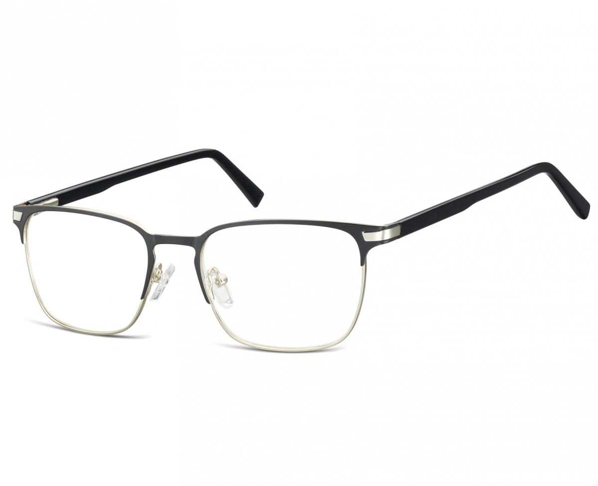 Okulary oprawki optyczne korekcyjne Sunoptic 917 czarno-srebrne
