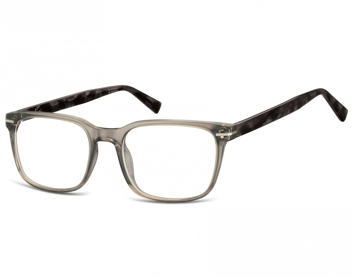 Okulary oprawki korekcyjne Nerdy zerówki Sunoptic CP119A szare transparentne