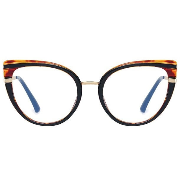 Okulary kocie do komputera damskie z filtrem BLUE Light zerówki 2582-1