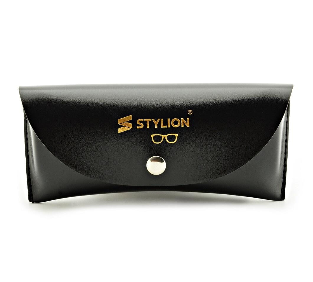 Skórzane etui okularowe futerał na okulary czarny na magnes STYLION STMG3