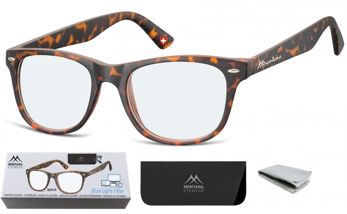 Okulary z filtrem do Komputera i Czytania moc: +3.00 Plusy z Antyrefleksem Montana BLFBOX67A