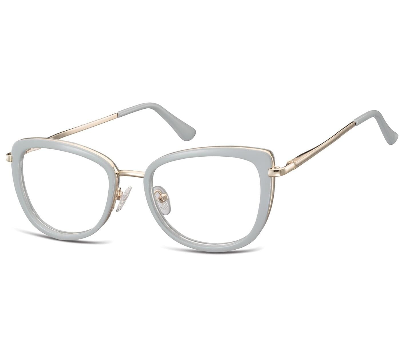 Okulary oprawki korekcyjne kocie oczy zerówki Sunoptic flex MTR-99A szaro-złote