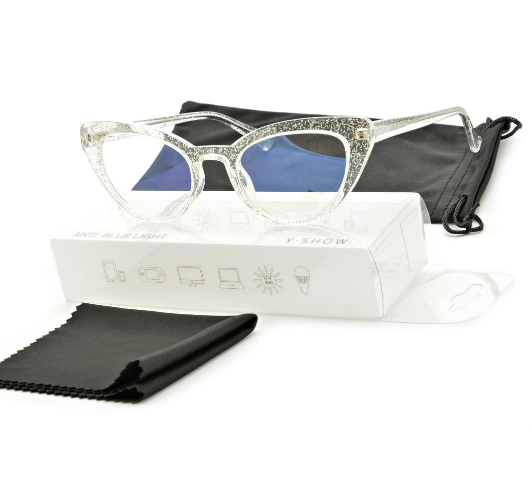 Okulary damskie do komputera kocie z filtrem BLUE Light zerówki 25107B