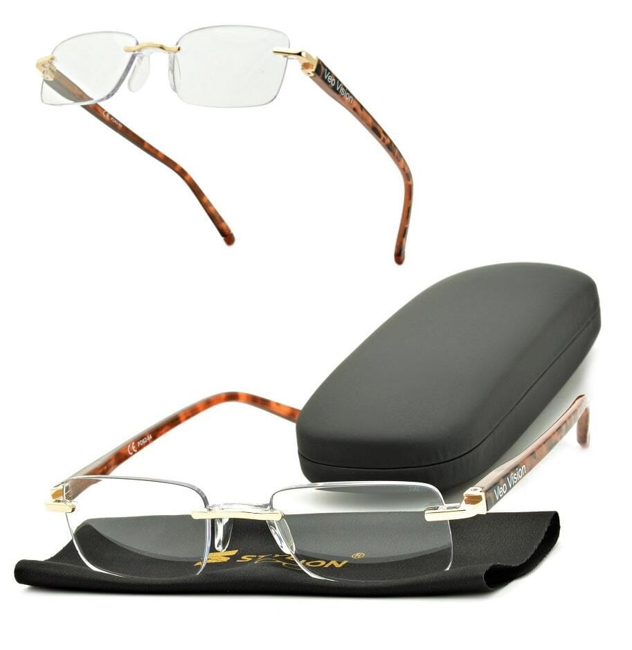 Plusy +1.50 okulary bezramkowe do czytania korekcyjne ST323A