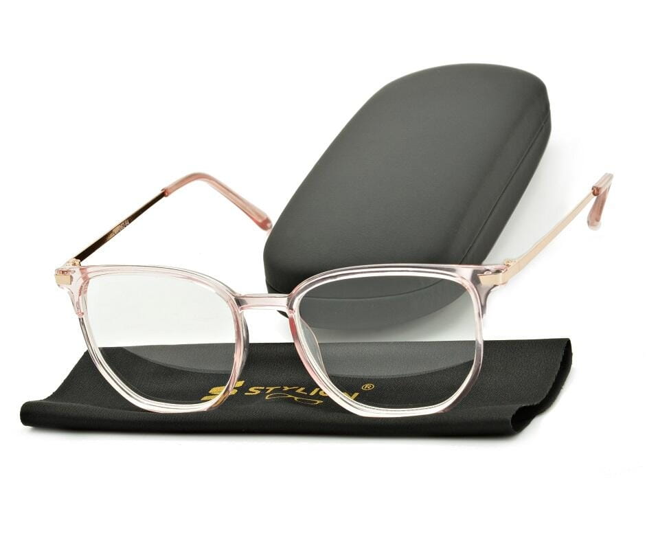 Plusy +2.00 różowe okulary do czytania kwadratowe korekcyjne ST322A