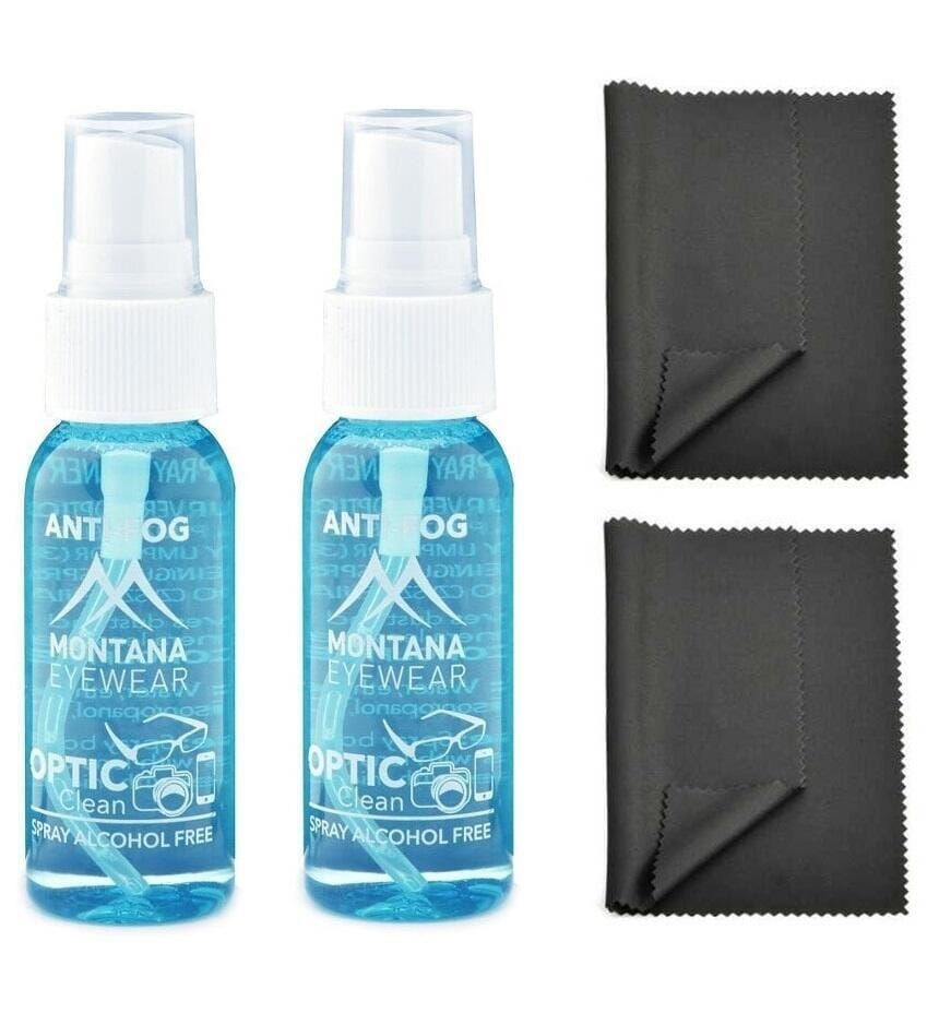 ZESTAW 4 PRODUKTÓW - 2x 30ml Płyn ANTI-FOG przeciw parowaniu + 2x Ściereczka z mikrofibry