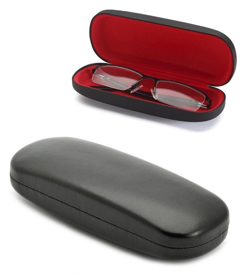 Etui na okulary czarno czerwone w twardej obudowie SQ75-RED