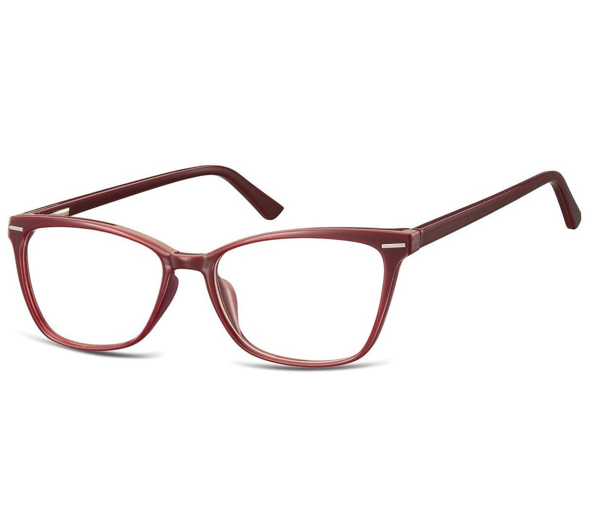 Damskie okulary optyczne zerówki kocie oczy Sunoptic CP118D bordowe