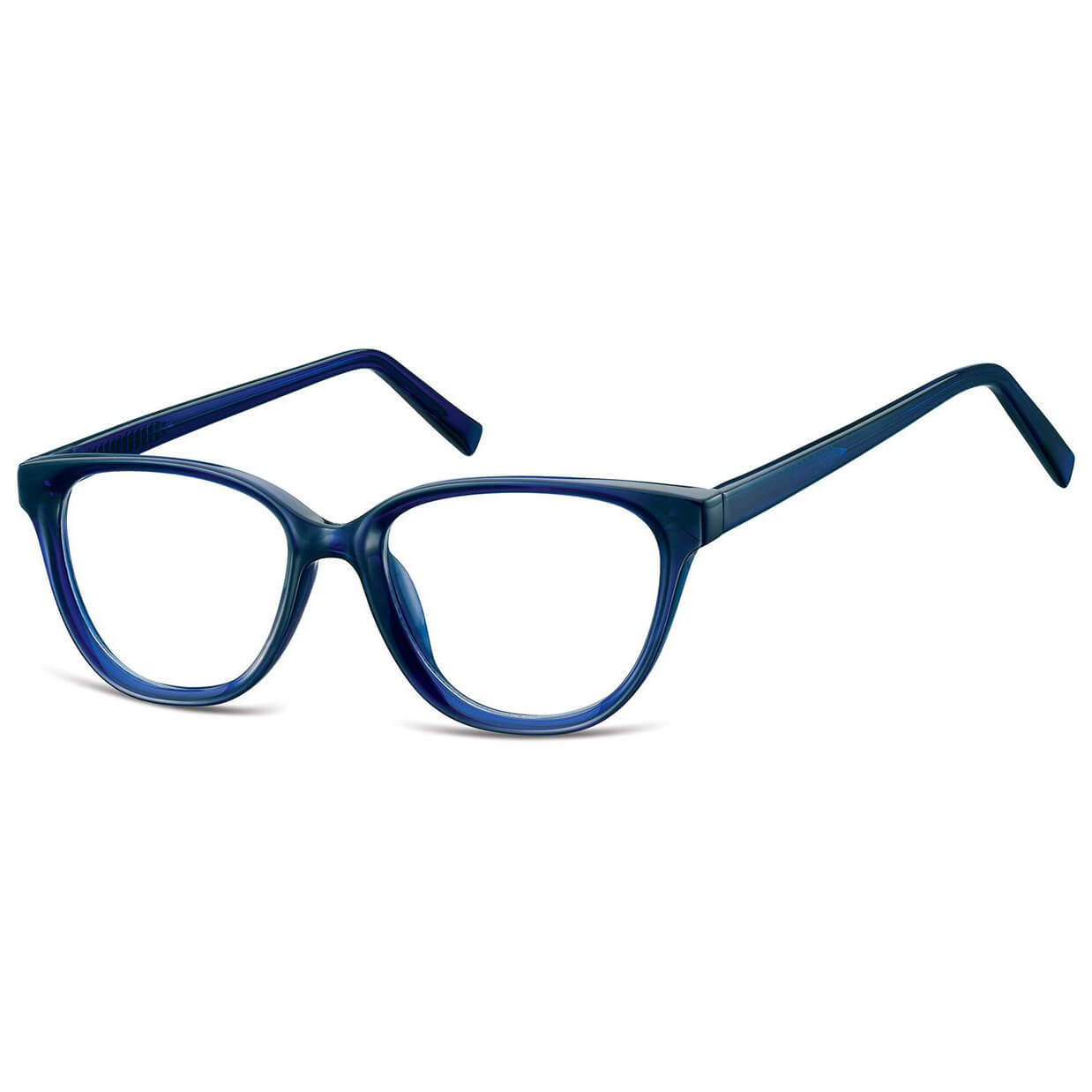 Damskie okulary acetatowe oprawki korekcyjne zerówki kocie AC394C granatowy