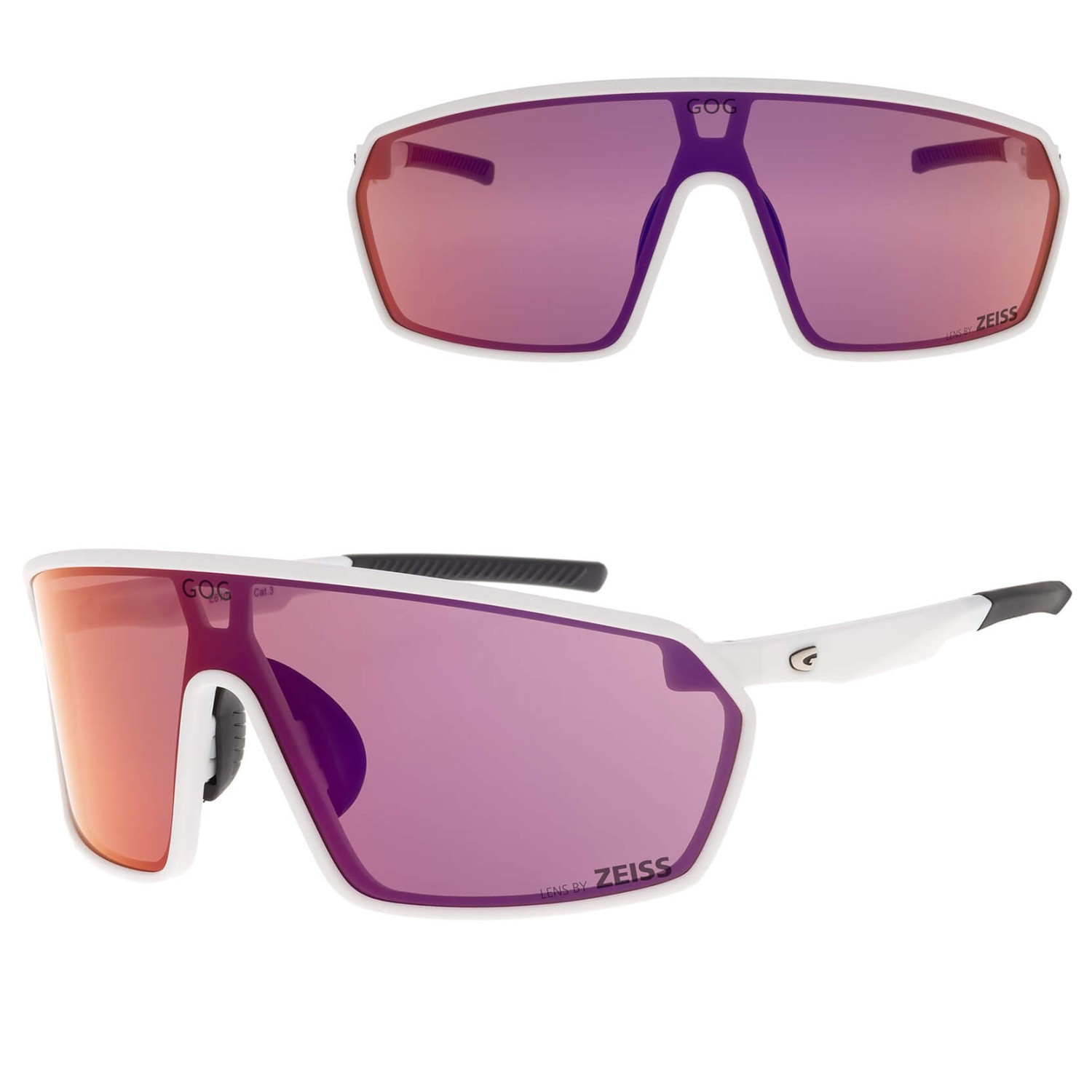 Okulary przeciwsłoneczne sportowe LENS BY ZEISS - GOG E610-4 biały/fiolet