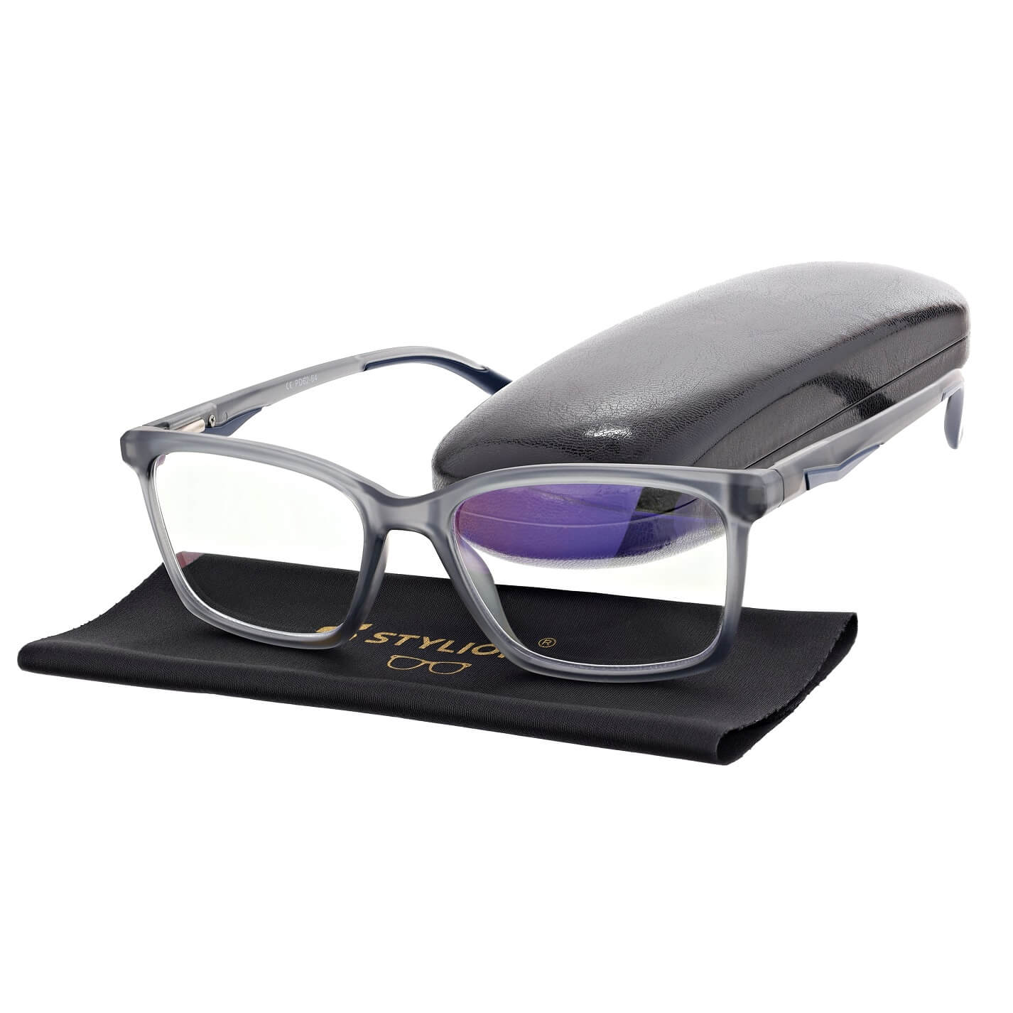 Męskie okulary +3.25 do czytania i komputera Blue Light ST339 szare