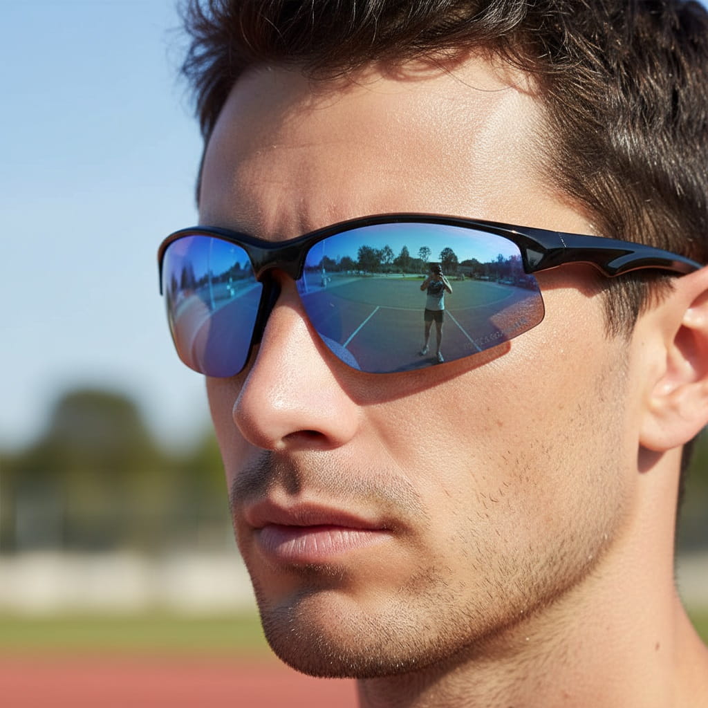 Sportowe okulary przeciwsłoneczne lustrzane ZSPD855 black/blue