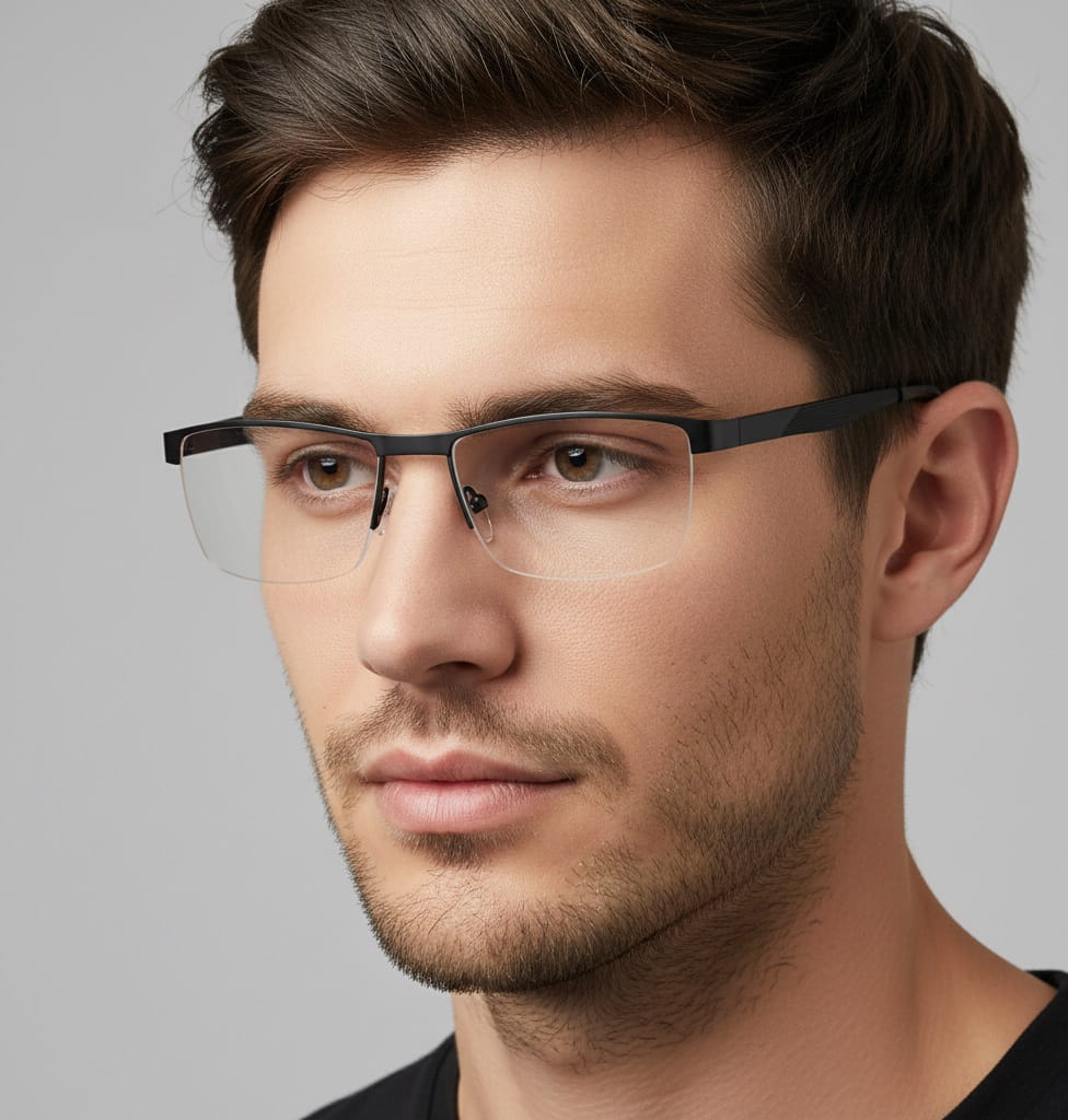 Męskie żyłkowe oprawki korekcyjne okulary zerówki 982 czarne