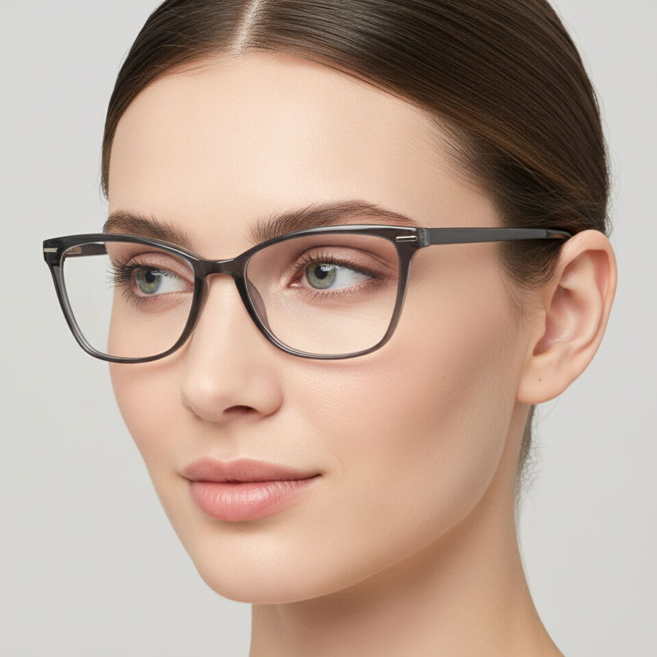 Damskie okulary optyczne zerówki kocie oczy Sunoptic CP118 czarne