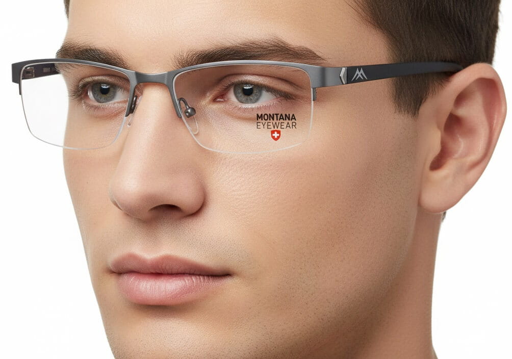 Męskie oprawki okulary korekcyjne żyłkowe półramki MM614E