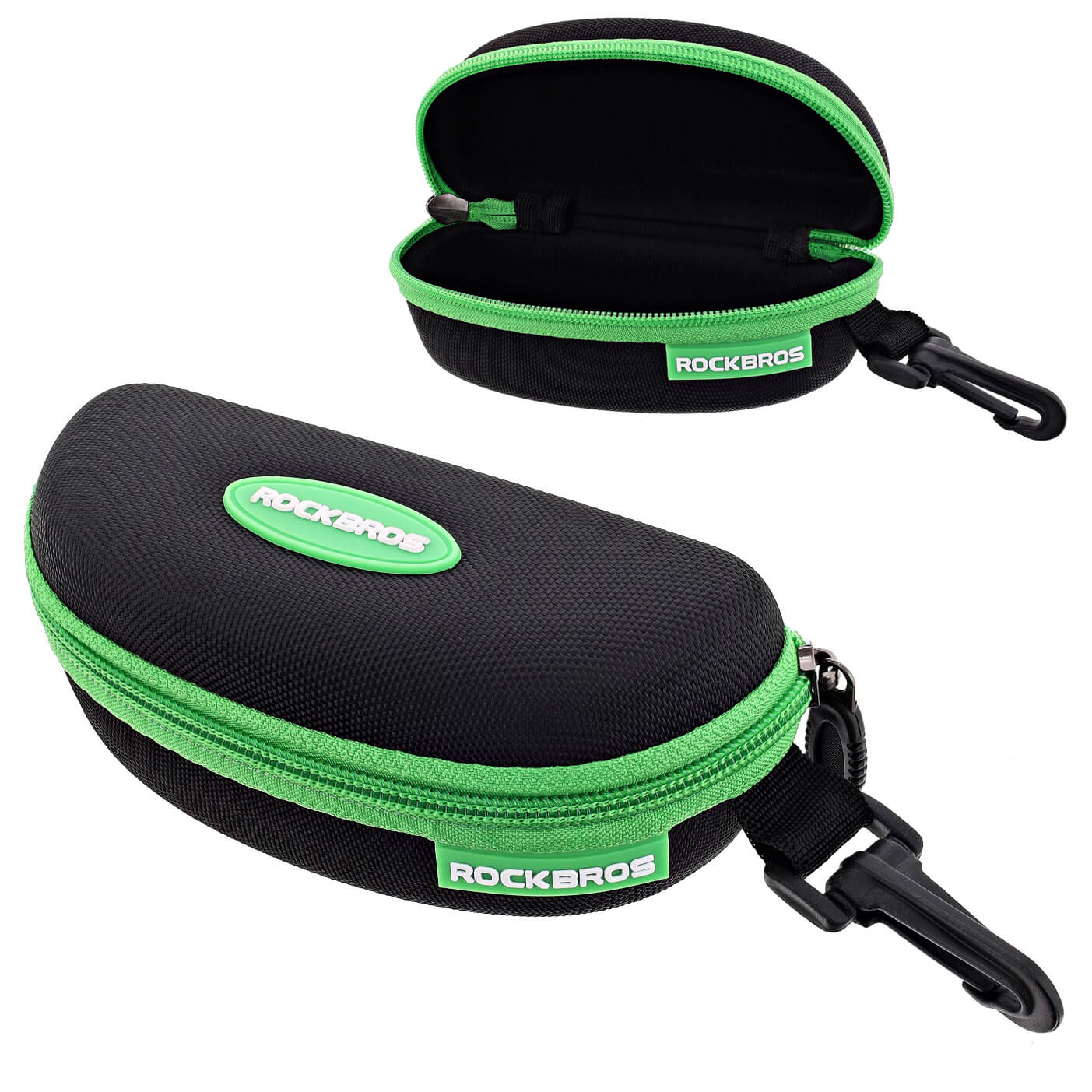 Juniorskie etui na okulary ROCKBROS black/green ET-ROCK-1