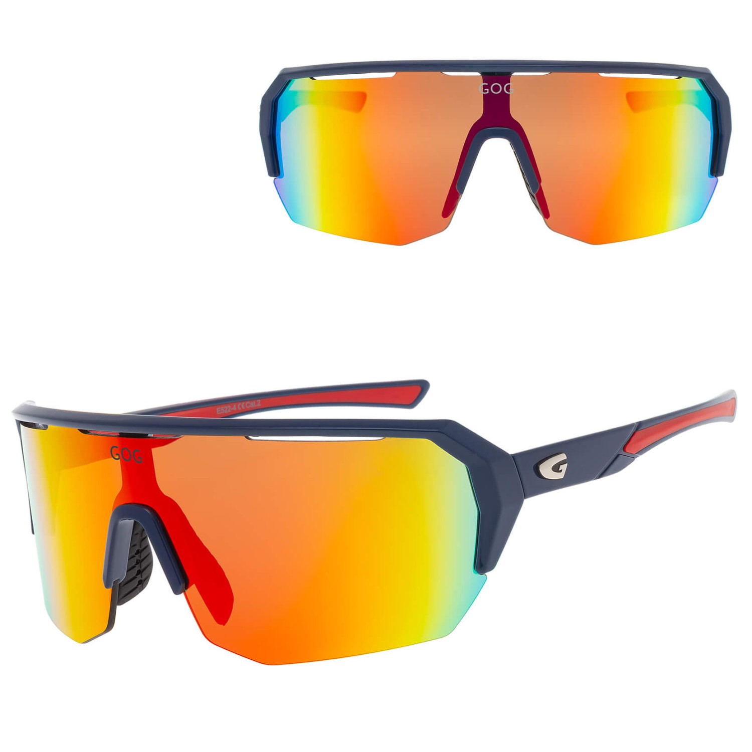 Okulary przeciwsłoneczne sportowe GOG E522-4 granat/czerwony