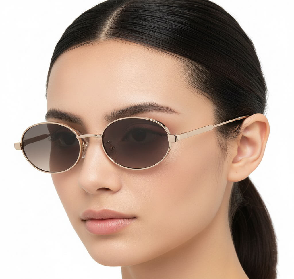 Damskie okulary fotochromowe kat.2-3 przeciwsłoneczne STLF-06B złoty/brąz