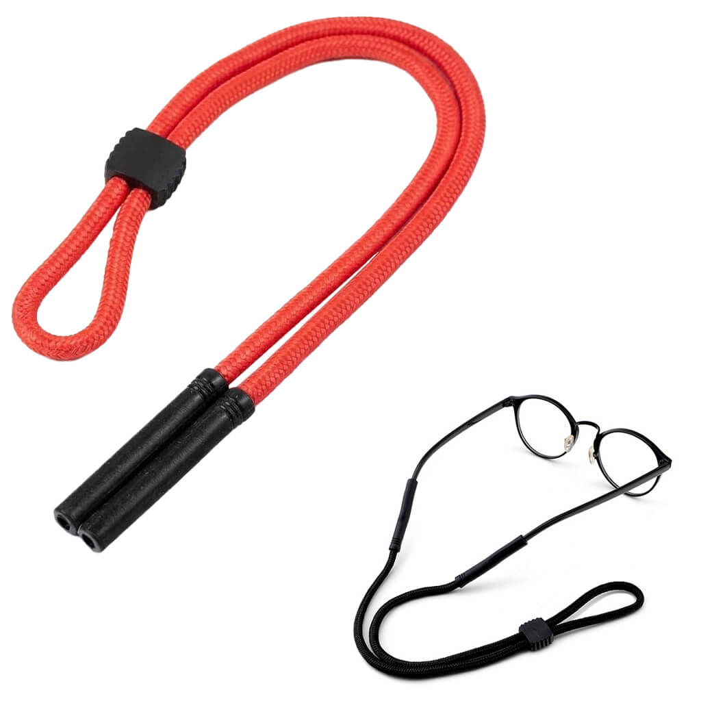 Regulowany gruby Sznurek do okularów 33cm - Czerwony