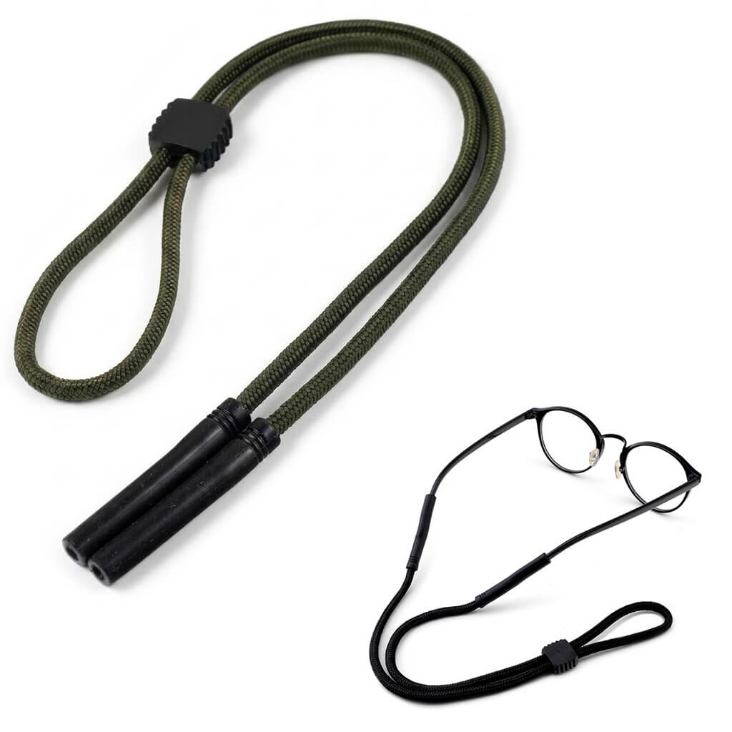 Regulowany gruby Sznurek do okularów 33cm - Ciemny Zielony