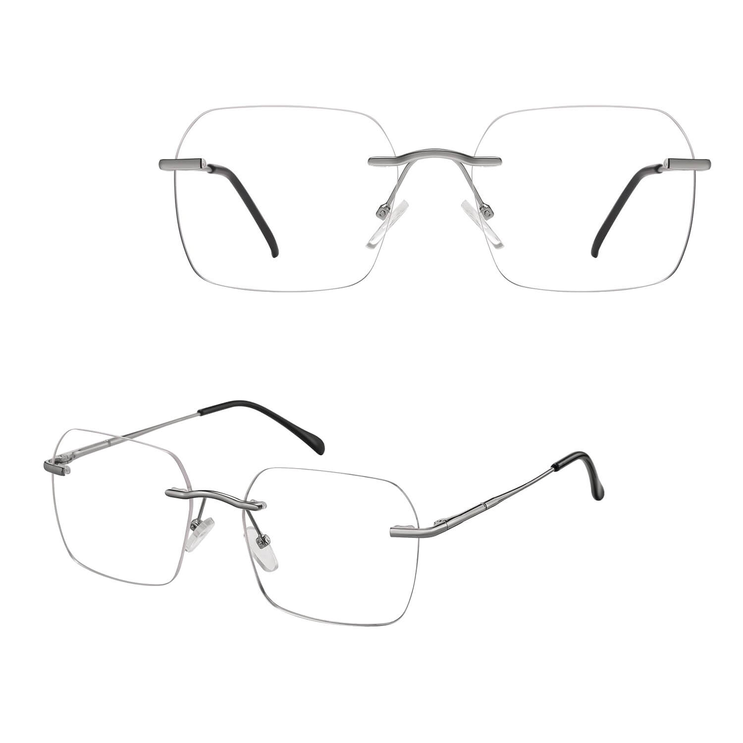 Bezramkowe oprawki korekcyjne okulary zerówki patentki 856A grafit