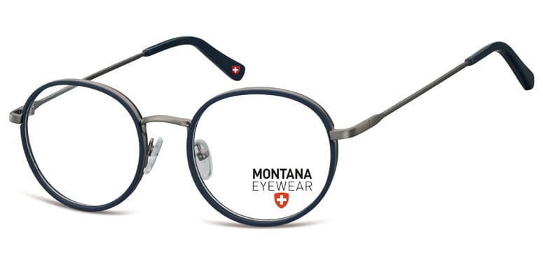Granatowe Lenonki okrągłe Okulary Oprawki optyczne MM608E