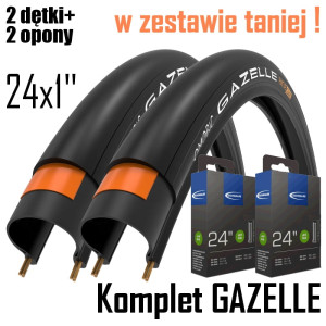 Komplet opon i dętek do wózka inwalidzkiego - MBL Gazelle 24x1"