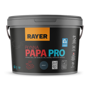 Rayer Płynna Papa PRO antracyt 6 kg - uniwersalna powłoka ochronno-dekoracyjna do powierzchni zewnętrznych