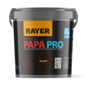 Rayer Płynna Papa PRO brązowy 1 kg - uniwersalna powłoka ochronno-dekoracyjna do powierzchni zewnętrznych