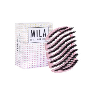 Sister Young Mila Pocket PINK – Mini szczotka do włosów z włosiem dzika i nylonu
