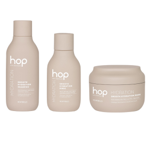 Zestaw wygładzający i nawilżający do włosów HOP Smooth Hydration Montibello - szampon 300ml + odżywka 200ml + maska 200ml