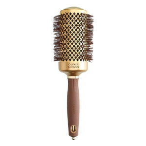 Olivia Garden Expert Blowout Shine Gold & Brown 55 mm – Profesjonalna szczotka do modelowania z powłoką turmalinową i antystatycznym włosiem