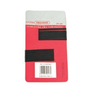 Wsuwki MILA karbowane Czarne 6cm (24szt) 0110